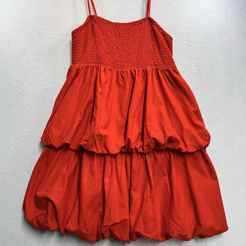 A New Day Puff Tired Blood Orange Spaghetti Strap Dress Size M